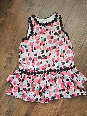 kate spade White Top with Black Lace Trim